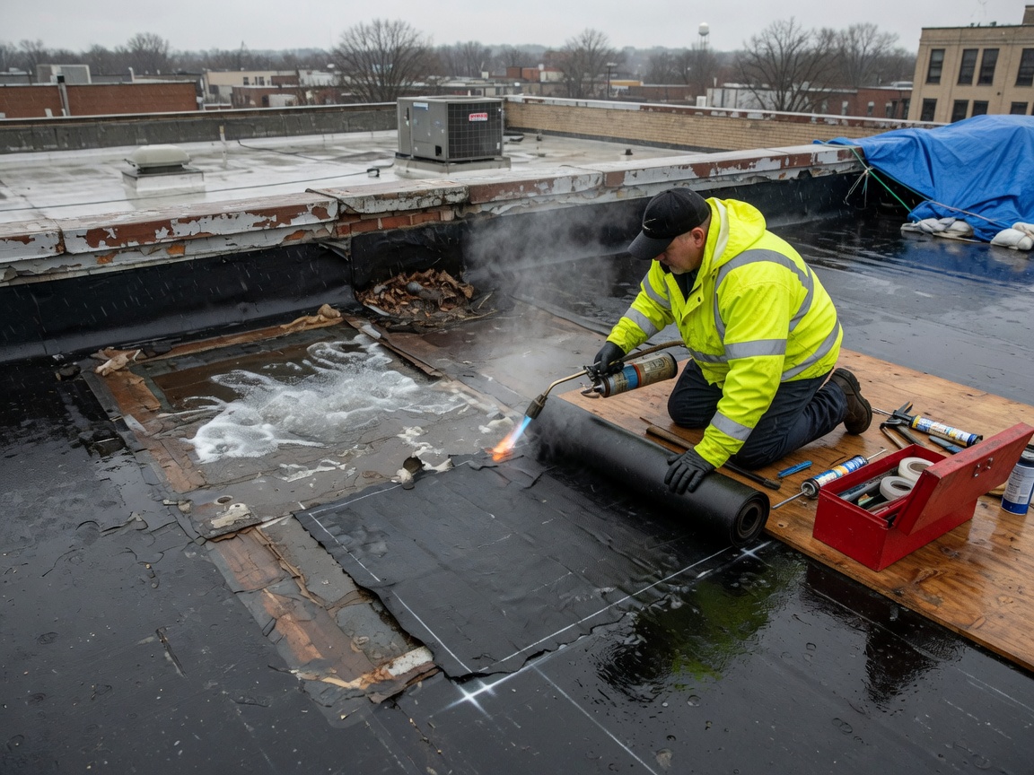 Emergency Flat Roof Repair in Fort Wayne